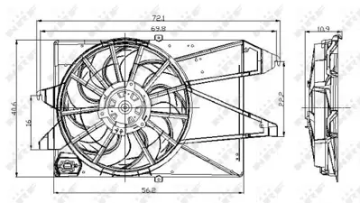 NRF 47005 Ford Mondeo 1.8 01-Fan Complete 3S718C607BD