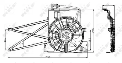 NRF 47013 Opel Vectra 1.6 96-Fan Complete 52479133