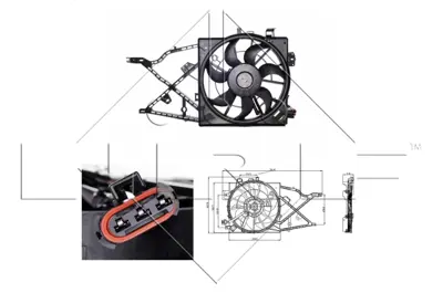 NRF 47014 Radyator Fan Motoru+davlumbaz Komple Vectra b 52464741