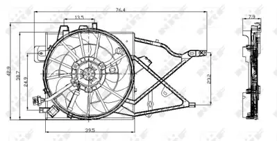 NRF 47014 Radyator Fan Motoru+davlumbaz Komple Vectra b 52464741