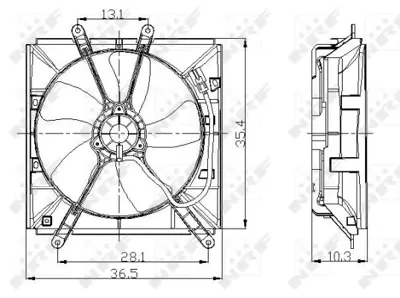 NRF 47016 Toyota Corolla 1.3 96-Fan Complete 1671174430