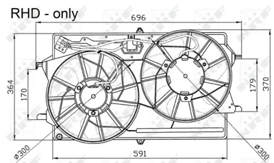 NRF 47033 Fan Motoru Komple (+ac) Cıftlı 1,6 Zetec 16v Focus Bm 98>04 YS4H8C607AA