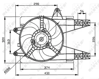 NRF 47038 Fıat Punto 1.1 94-Fan Complete 7741200