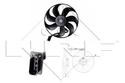 NRF 47064 Vw Golf 1.4 98-Fan Complete 1J0959455M 6X0959455C