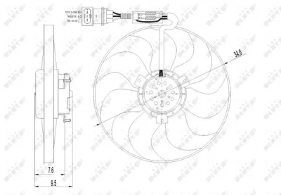 NRF 47064 Vw Golf 1.4 98-Fan Complete 1J0959455M 6X0959455C