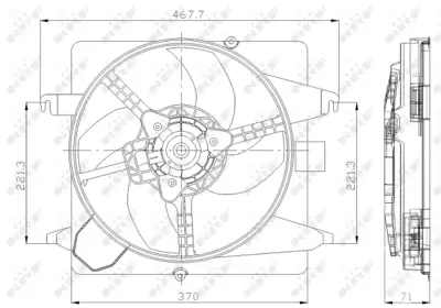 NRF 47259 Ford Ka 1.3 97-Fan Complete 97KB8C607CB