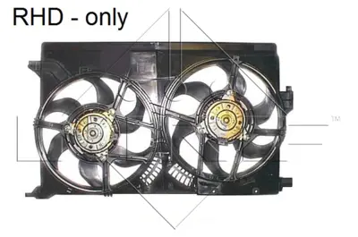 NRF 47316 Opel Vectra 1.9d 02-Fan Complete 13114368 24418347