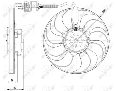 NRF 47392 Fan Motoru 290mm Bora 99>05 Golf Iv 98>06 Leon 00>06 Toledo 99>04 Aqn Bde Arl Aue 1J0959455R