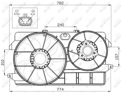 NRF 47452 Ford Transit 1.8d 02-Fan Complete 4T168C607KC