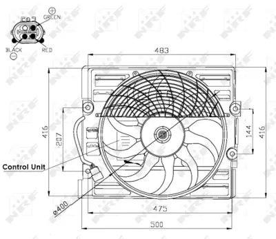 NRF 47481 Bmw 7 2.8 94-Fan Complete 8391882