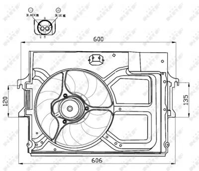 NRF 47490 Ford Escort 1.8d 91-Fan Complete 96FB8K620DA