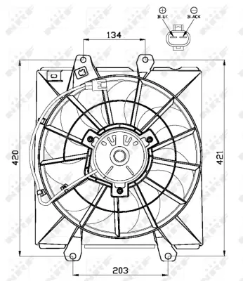 NRF 47504 Toyota Avensis 2.0d 98-Fan Complete 167110B010