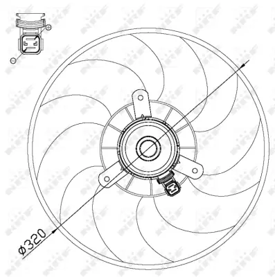 NRF 47514 Radyator Fanı P306 Cıtroen Xsara 1.4 97> 9628572180