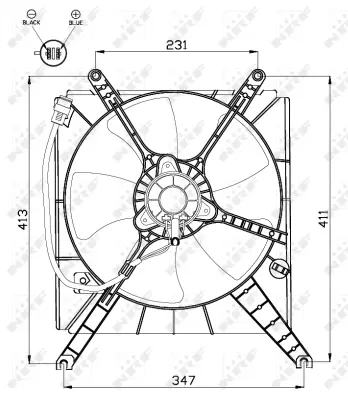 NRF 47523 Suzukı Baleno 1.9d 95-Fan Complete 1776063B10