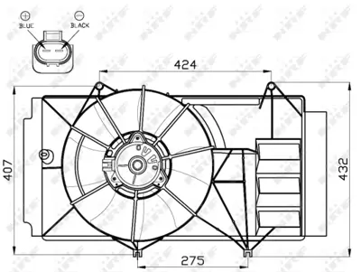 NRF 47525 Toyota Yaris 1.4d 99-Fan Complete 167110N011