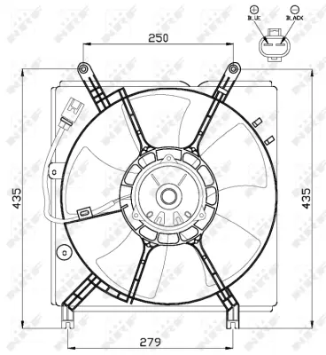 NRF 47534 Toyota Rav 4 2.0d 00-Fan Complete 163630D110