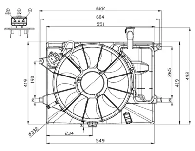 NRF 47558 Hyundaı Elantra 1.6 11-Fan Complete 253803X000