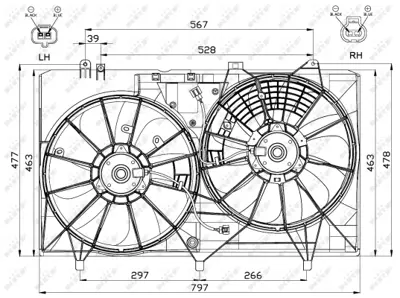 NRF 47565 Lexus Rx 3.5 09-Fan Complete 