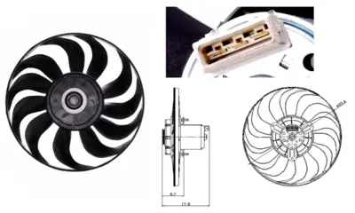 NRF 47641 Fan Motor Volkswagen Golf ııı / Vento 250 / 200 / 120w 303mm 1H0959455J