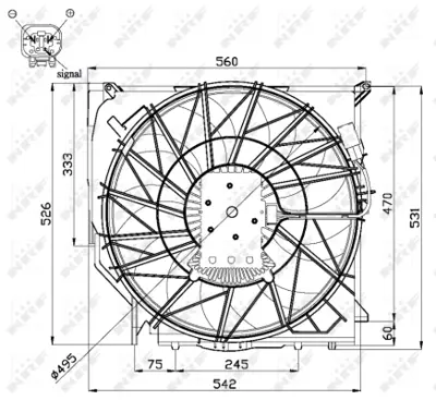 NRF 47672 Fan Komple 600w Bmw X3 E83 M54 M57 N N47 N52 17113442089