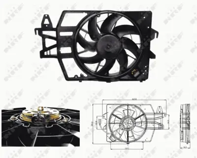 NRF 47683 Ford Escort 1.8d 91-Fan Complete 97AB8C607DB