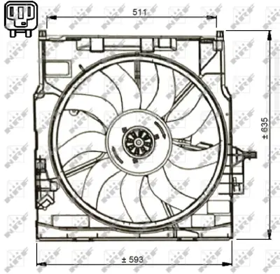 NRF 47734 Radyator Fanı Komple 850w Bmw M57 N N2 N57 N N54 N55 E70 E71 17428618242