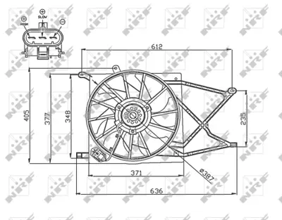 NRF 47749 Opel Zafira 1.6 99-Fan Complete 90570735