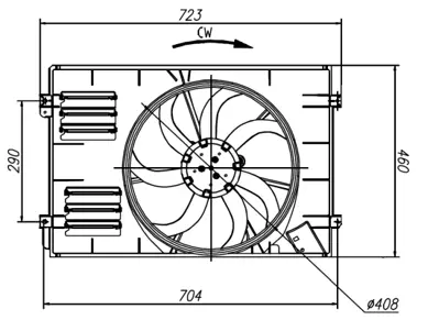 NRF 47925 Fan Motoru Davlumbazı Ile Bırlıkte  (Buyuk Olan 400w 410mm) Caddy 04>08>15 Golf V Vı 06>09>14 Touran 1K0959455EF