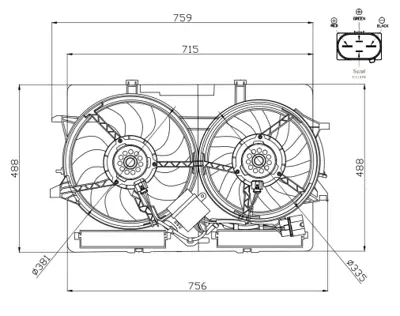 NRF 47938 Audı A4 2.0d 08-Fan Complete 8K0959501G