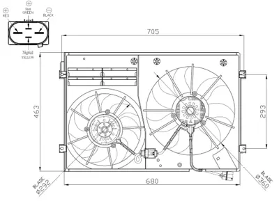 NRF 47941 Vw Caddy 2.0d 15-Fan Complete 1K0121205AJ