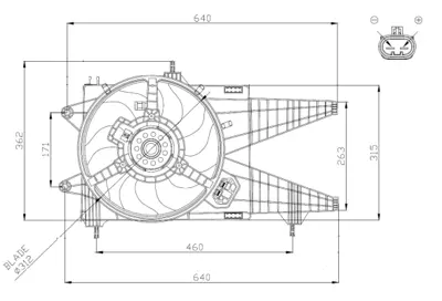 NRF 47963 Fıat Punto 1.9d 00-Fan Complete 51738696