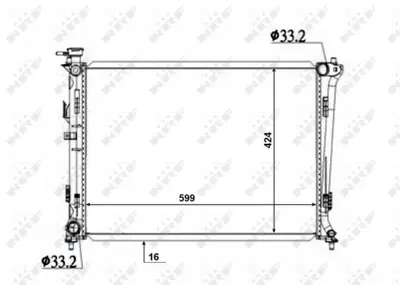 NRF 50136 Kıa Cerato 1.6 08-Radiator 253101M000