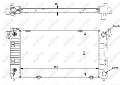 NRF 50238 Chrysler Voyager 2.4 95-Radiator 