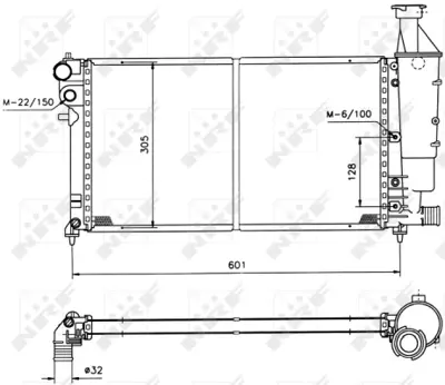 NRF 50421 Motor Su Radyatoru Tu5jp 106 Gtı Saxo Vts Klımalı Tu3jp / Tu5j4 (1,4 / 1,6 16v) / (96 03) Olcu: (530 1301HZ 1331HQ