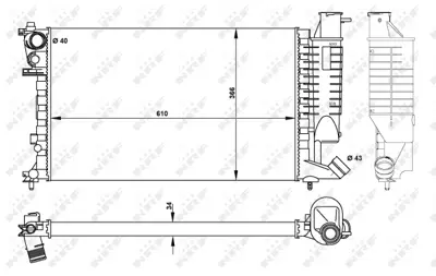 NRF 50425 Motor Su Radyatoru Peugeot 306 2.0 93- 133145