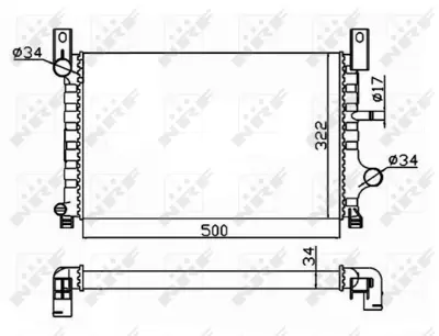 NRF 506224 Ford Fiesta 1.8d 89-Radiator 92FB8005KC