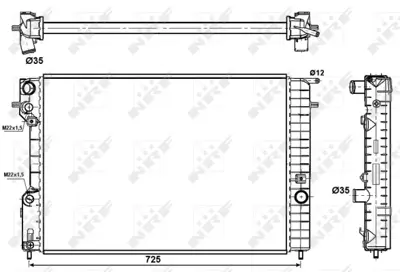 NRF 509689 Motor Su Radyator X20xev Omega B A / T (Brazıng) 52464745