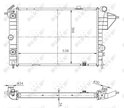 NRF 513508A Opel Vectra 1.8 89-Radiator 52450802