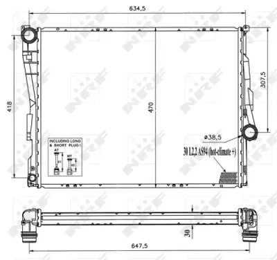 NRF 51577 Bmw 3 2.0d 98-Radiator 9071519