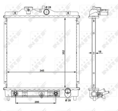 NRF 516355 Honda Civic 1.4 96-Radiator 19010P1KE52 GRD926