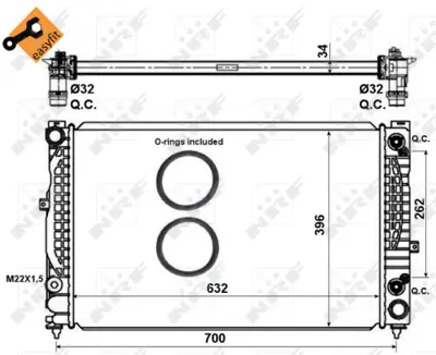 NRF 519504 Audı A6 2.4 97-Radiator 8D0121251BB 8D0121251L