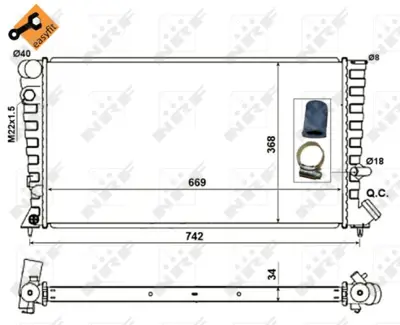 NRF 519510 Motor Su Radyatoru Cıtroen Berlıngo 1.9d 97- 9632466280