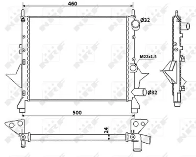 NRF 519513 Motor Radyatoru Twıngo 1,2 (430x377x28) 96> 7701042436