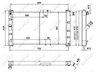 NRF 52055 Daewoo Espero 1.8 92-Radiator 96109532A