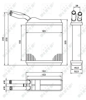 NRF 52134 Opel Frontera 2.0 92-Heat Exchanger, İnterior Heating 91151481