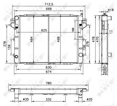 NRF 52144 Opel Omega 2.0 86-Radiator 90231320