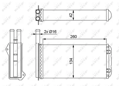 NRF 52220 Ford Escort 1.6 95-Heat Exchanger, İnterior Heating 91AG18B539AC