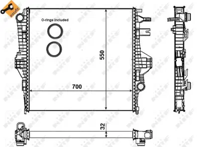 NRF 53005 Vw Touareg 3.0d 10-Radiator 7P0121253A 95810613210