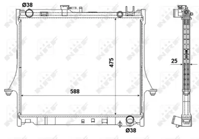 NRF 53055 Motor Su Radyatoru Isuzu D-Max 04>12 (Manuel Vıtes)(475x588x25) 