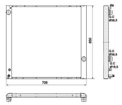 NRF 53099 Radyatör Komple Range Rover 05-12 4.4 V-8 Benzın PCC000850